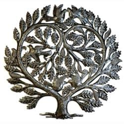 (>_<)  Recycled Steel Tree of Life 'Lover's Heart' Wall Art (Haiti)