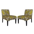 angelo:HOME Bradstreet Modern Lemongrass Paisley Upholstered Armless Chair (Set of 2)