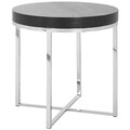 Safavieh Chic Wood Top Stainless Steel Round End Table