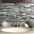 SomerTile Reflections Piano Tundra Glass/Stone Mosaic Tile (Pack of 10)