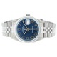 Pre-Owned Rolex Men's Datejust Stainless Steel Blue Roman Dial Watch Model 16220