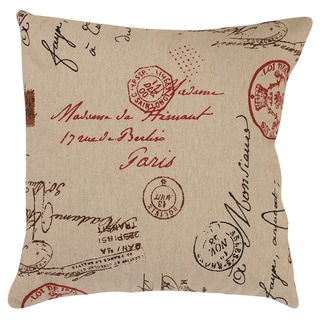 (^ ^)// Pillow Perfect Decorative Linen/ Red French Laundry Square Toss Pillow