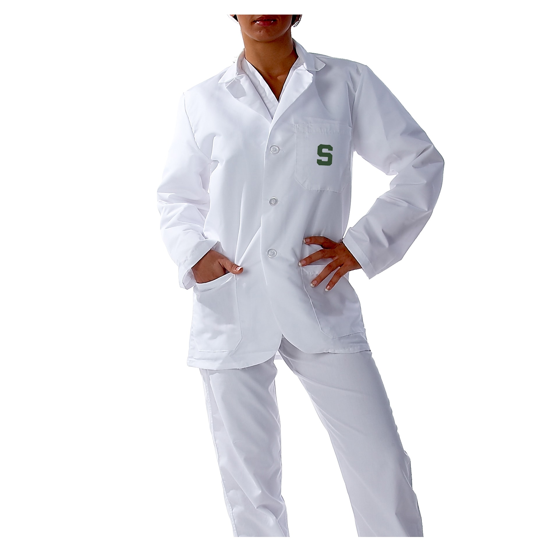 Gelscrubs Machine-Washable Unisex NCAA Michigan Wolverines Short Labcoat