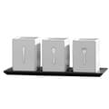 Towle Living Ceramic Caddy on Wood Tray (3-piece)