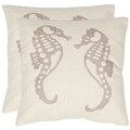 Seahorse 18-inch Cream/ Taupe Decorative Pillows (Set of 2)