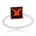 Glitzy Rocks Sterling Silver 2ct TGW Garnet Square Solitaire Ring