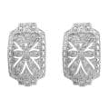 Finesque Sterling Silver 1/4ct TDW Diamond Flower Earrings