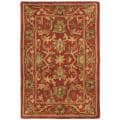 Handmade Heirloom Red Wool Rug (2' x 3')