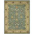 Handmade Jaipur Blue/ Beige Wool Rug (5' x 8')