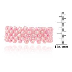 Stonique Creations Freshwater 3-row Pink Pearl Stretch Bracelet (5.5-6 mm)