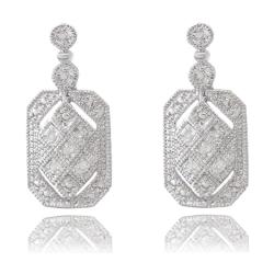 Sterling Silver 1/10ct TDW Diamond Drop Earrings (I-J, I2-I3)