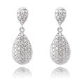 Sterling Silver 1/10ct TDW Diamond Teardrop Dangle Earrings (I-J, I2-I3)