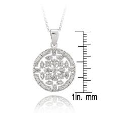 Sterling Silver Diamond Accent Medallion Necklace