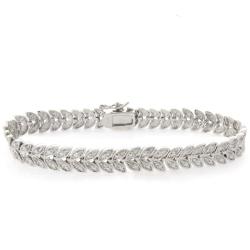 Sterling Silver 1/2ct TDW Diamond Leaf Bracelet (I-J, I2-I3)
