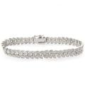 Sterling Silver 1/2ct TDW Diamond Leaf Bracelet (I-J, I2-I3)