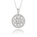 Sterling Silver Diamond Accent Medallion Necklace