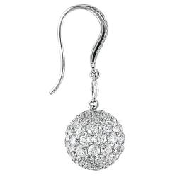 18k White Gold 8ct TDW Diamond Ball Earrings (G-H, SI1-SI2)