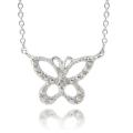 Finesque Sterling Silver Diamond Accent Butterfly Necklace