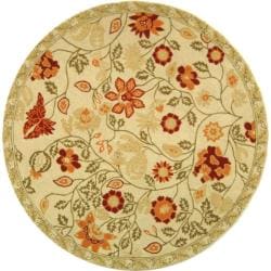 Hand-hooked Eden Ivory Wool Rug (8' Round)
