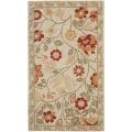 Hand-hooked Eden Ivory Wool Rug (1'8 x 2'6)