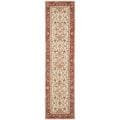 Hand-hooked Tabriz Ivory/ Red Wool Runner (2'6 x 10')