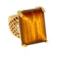 Adee Waiss 18k Gold Overlay Tiger's Eye Ring