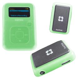 Sandisk  Player Cases on Skque Green Sandisk Sansa Clip Plus Mp3 Player Silicone Skin Case For