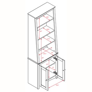 Everett Espresso Slant-back Shaker Door Bookcase