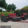 Saint Maarten Resin Wicker Upholstered 4-Piece Outdoor Set