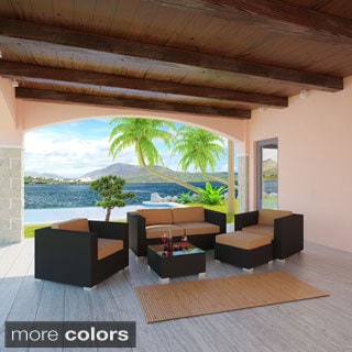 Best Shopping Malibu Collection 5-piece Wicker Outdoor Sectional Set