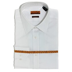 Men's White Satin Cotton Slim Fit Shirt-Image