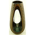 Mango Wood Carved Tear Drop Vase (Thailand)