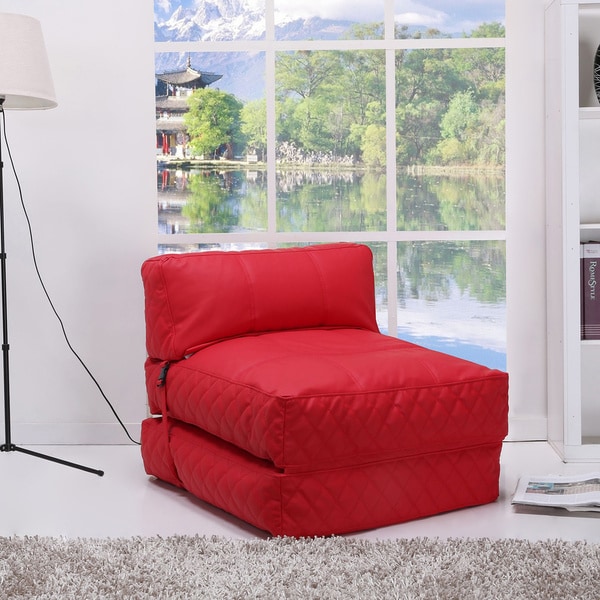 Austin Red Bean Bag Chair Bed - 14015013 - Overstock.com Shopping ...