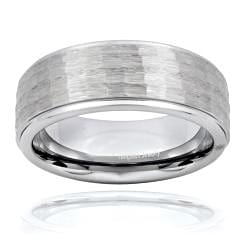 Tungsten Carbide Men's Hammered Finish Ring