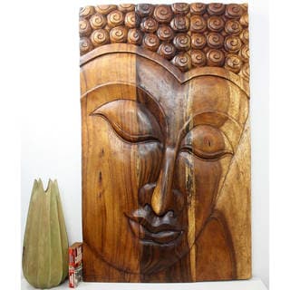 Special Offers Wood Serene Buddha Walnut Oil Art Panel (Thailand)