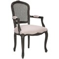 Safavieh Mouries Beige/ Antiqued Black Carved Arm Chair
