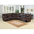 Pulsar Dark Brown Leather Sectional Sofa Set