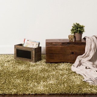 Caldera Hand-tufted Green Shag Rug (7'9 x 9'9)
