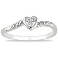 Miadora Sterling Silver Diamond Accent Heart Ring