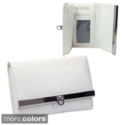 Dasein Classic Faux Leather Flip-Clasp Tri-fold Wallet-Image