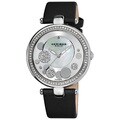 Akribos XXIV Women's Silvertone Sunray/ Diamond Dial Quartz Strap Watch