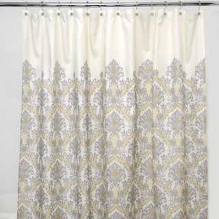 Waverly Bedazzled Grey-damask 100-percent Polyester Shower Curtain