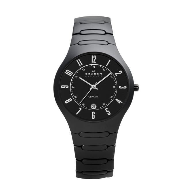 Skagen Denmark Men's Black Ceramic Watch