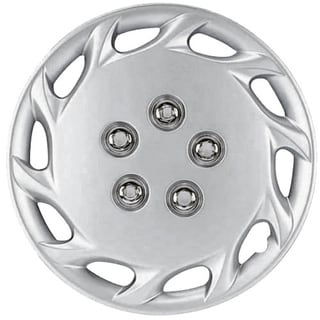 Design Silver ABS Silver 14-Inch Hub Caps (Set of 4)-Image