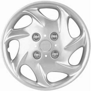 Seven Whorl Design Silver ABS 14-Inch Hub Caps (Set of 4)-Image