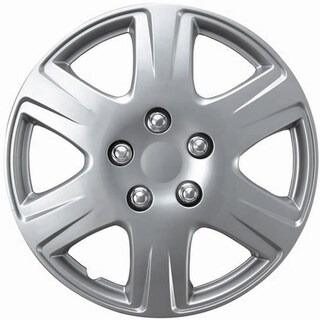 Design Silver ABS Plastic 15-Inch Premium Hub Caps (Set of 4)-Image