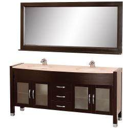 Great Prices Wyndham Collection Daytona Espresso 71-Inch Solid Oak Double Bathroom Vanity