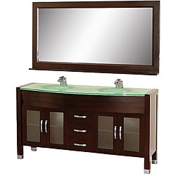 Low Price Wyndham Collection Daytona Espresso 63-Inch Solid Oak Double Bathroom Vanity