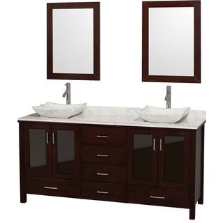 Wyndham Collection Lucy Espresso 72-Inch Solid Oak Double Bathroom Vanity