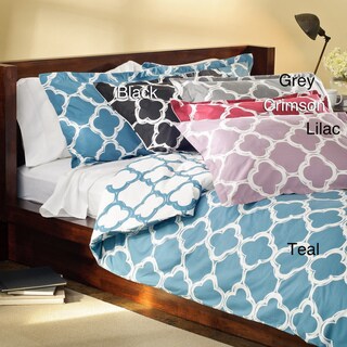 Lyon 300-thread Count Cotton Percale Patterned 3-piece Duvet Cover Set